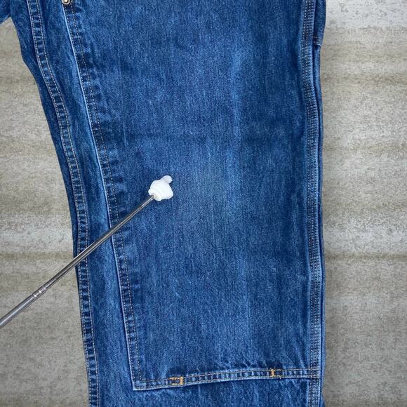 Vintage Carhartt Carpenter Jeans Double Knees Baggy Wide Leg Fit  Dark Wash 90s - Picture 8 of 8